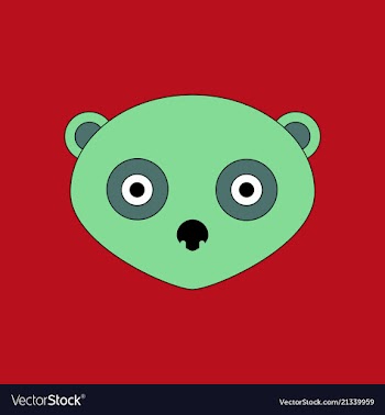 Cute panda face icon vector image