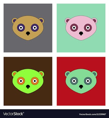 Cute panda face icon vector image