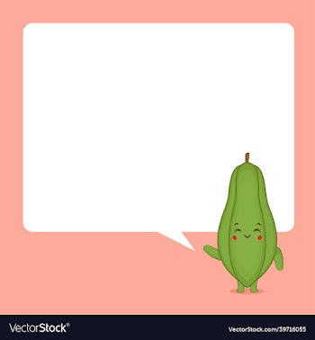 cute papaya with speech bubbles