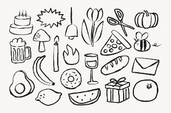 Cute party sticker, doodle set | Free PSD - rawpixel