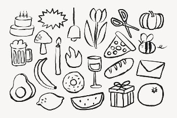 Cute party sticker, doodle set | Free Vector - rawpixel