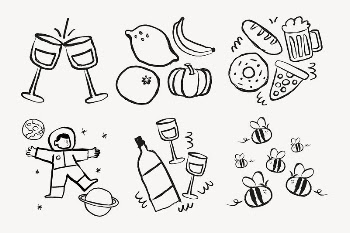 Cute party sticker, doodle set | Free Vector - rawpixel