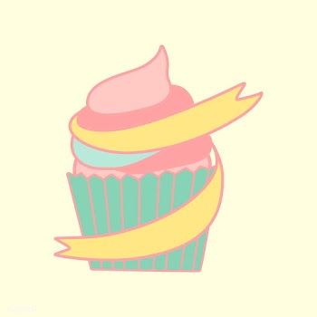 Cute pastel cupcake emblem vector | Free stock vector - 527339