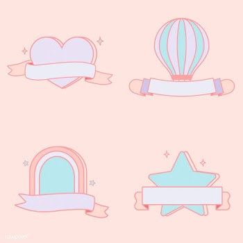 Cute pastel emblems vector set | Free stock vector - 527358