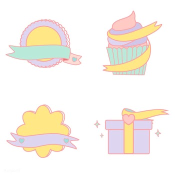 Cute pastel emblems vector set | Free stock vector - 527364