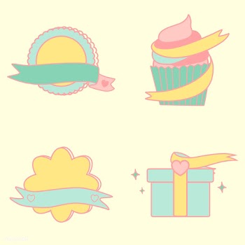 Cute pastel emblems vector set | Free stock vector - 527365