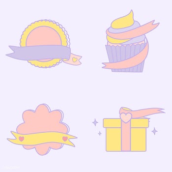 Cute pastel emblems vector set | Free stock vector - 527367