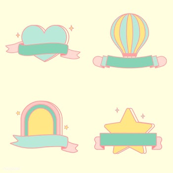 Cute pastel emblems vector set | Free stock vector - 527370