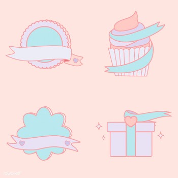 Cute pastel emblems vector set | Free stock vector - 527372