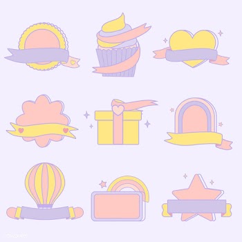 Cute pastel emblems vector set | Free stock vector - 527381