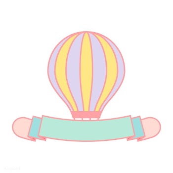 Cute pastel hot air balloon banner vector | Free stock vector - 527340