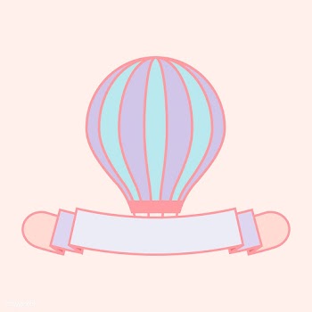 Cute pastel hot air balloon banner vector | Free stock vector - 527345