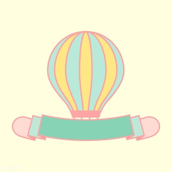 Cute pastel hot air balloon banner vector | Free stock vector - 527347