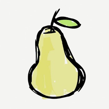 Cute pear doodle, fruit illustration | Free PSD - rawpixel