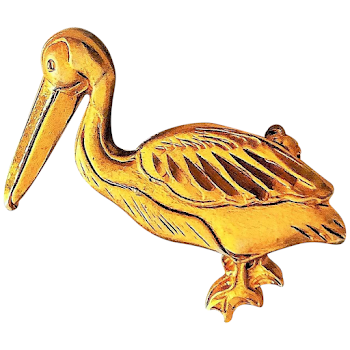 Cute Pelican Goldtone Pin Brooch : Toby the Golden Hero Jewelry ...