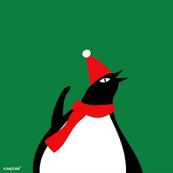 Cute penguin with a Christmas hat cartoon vec.. | Free stock vector - 477159