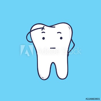 Cute pensive tooth