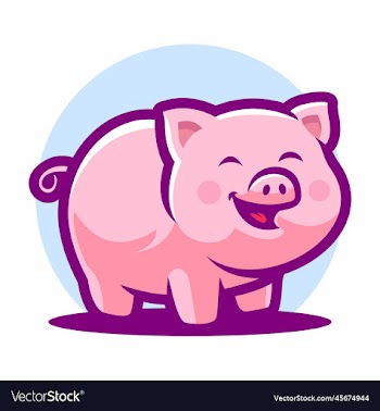 cute pig cartoon character mascot