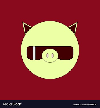 Cute pig cartoon vector image