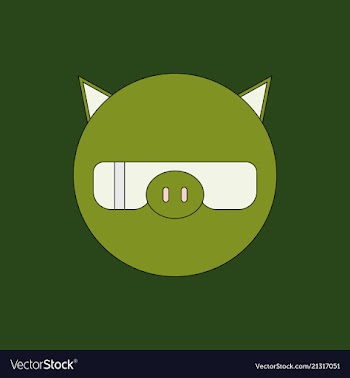 Cute pig cartoon vector image
