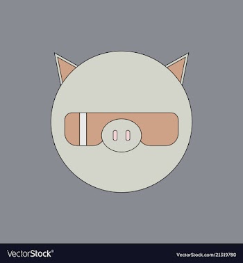 Cute pig cartoon vector image