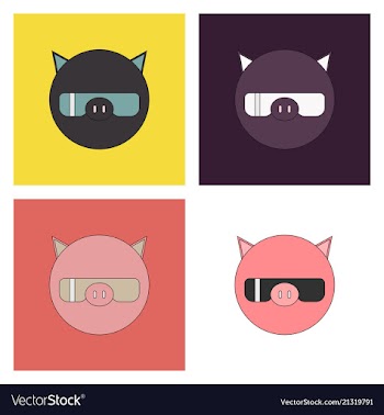 Cute pig cartoon vector image