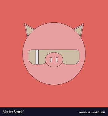 Cute pig cartoon vector image
