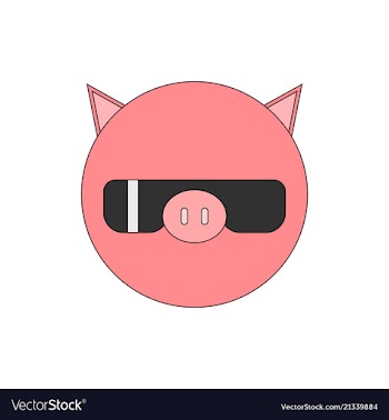 Cute pig cartoon vector image