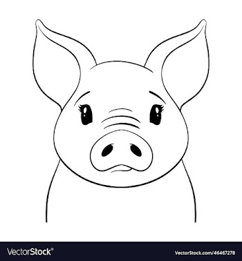 cute pig lineart