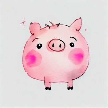 Cute pig watercolor