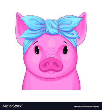 cute pig with bandana