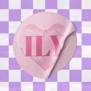 Cute pink ILY round sticker | Free Photo - rawpixel