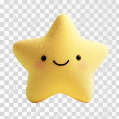 Cute Plush Star with Hands and Feet in 3D Design