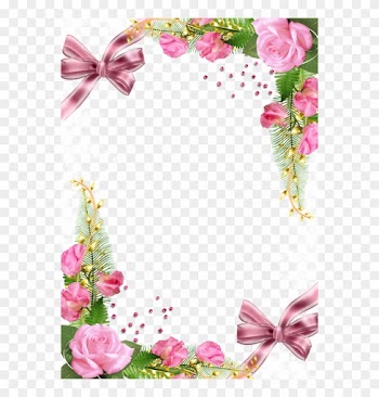 Cute Png Photo Frame With Pink Roses - Pink Roses Frame Png