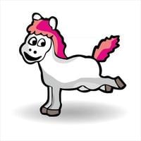 cute pony cartoon illustration vector Free Vector