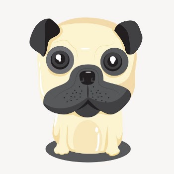 Cute pug dog clipart, animal | Free Vector - rawpixel