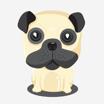 Cute pug dog clipart illustration. | Free Photo - rawpixel