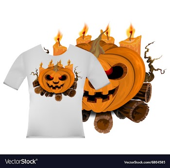 Cute pumpkin on t shirt design vector image