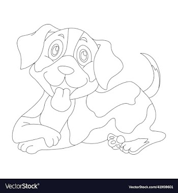 cute puppy dog outline coloring page animal
