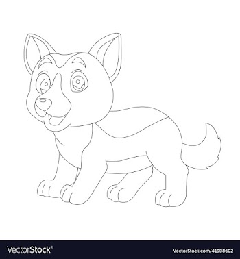 cute puppy dog outline coloring page animal