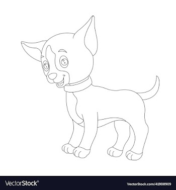 cute puppy dog outline coloring page animal