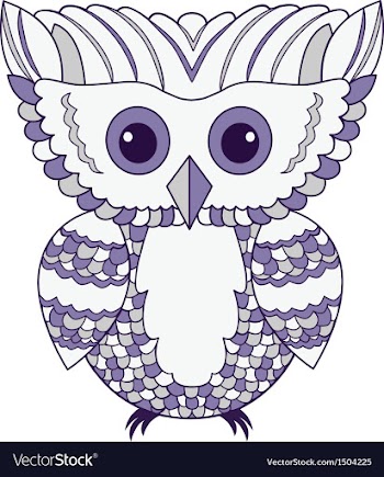 Cute Purple Abstract Owl vector image