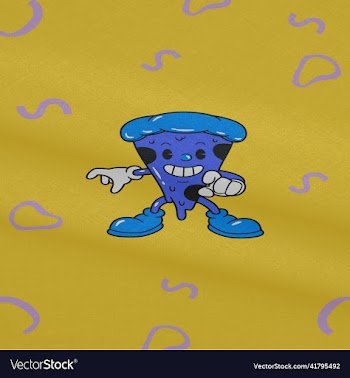 cute purple ice monster with element background