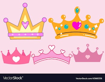 cute queen pink crown set