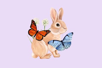 Cute rabbit illustration, purple drawing | Free Photo - rawpixel