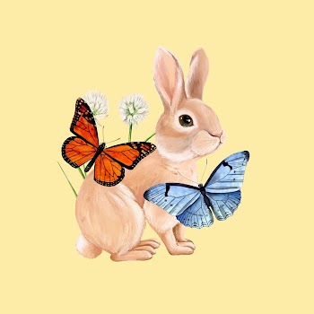 Cute rabbit illustration, yellow drawing | Free Photo - rawpixel