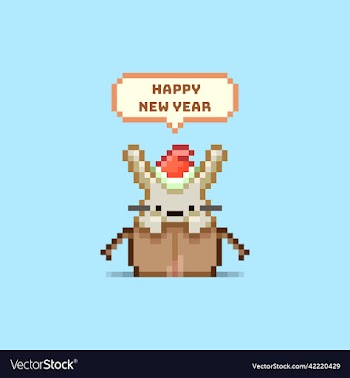 cute rabbit in red santa hat