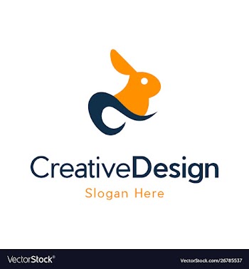 Cute rabbit silhouette animal pet logo vector image