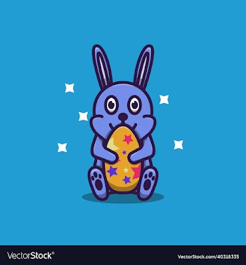 cute rabbit with egg