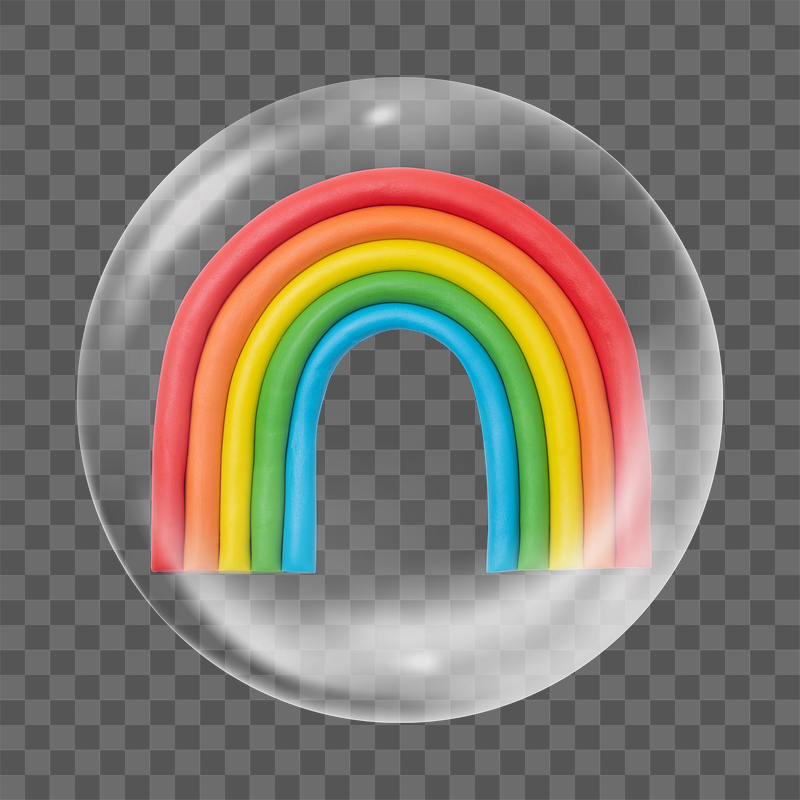Cute rainbow png sticker, bubble | Free PNG - rawpixel